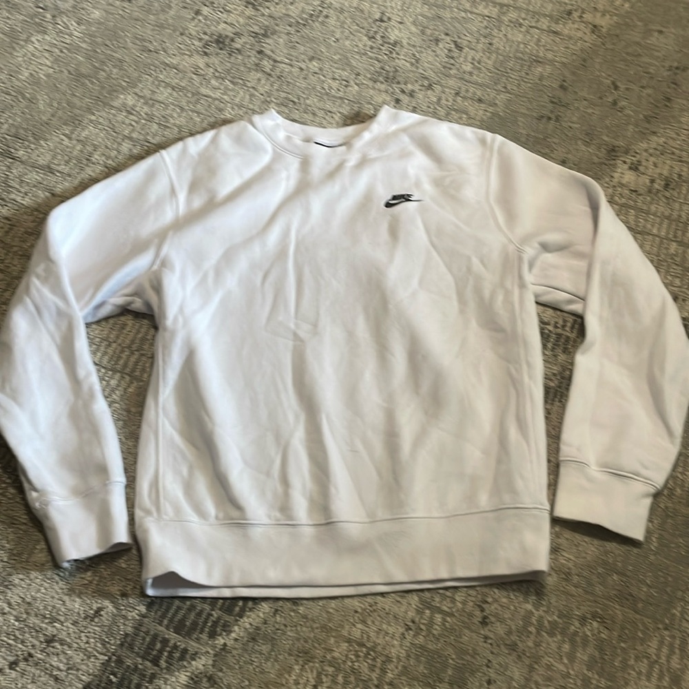 Men’s Nike white crewneck swoosh sweatshirt Sz Small